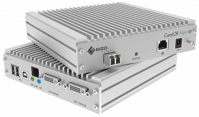 The video-over-IP hardware component TID0210F-DVI from EIZO can be used both as an encoder and decoder, depending on the software parameter settings.