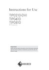 Instructions for Use TIP0210-DVI / TIP0410 / TIP0810